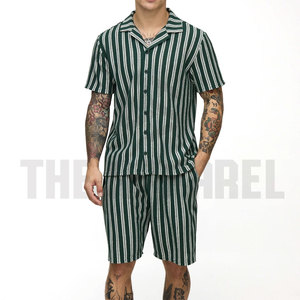 Ensemble décontracté d'été pour hommes US APPAREL – T-shirt et short respirants en polyester/coton tricoté – Vente en gros à prix abordable, personnalisable - Product Image 3