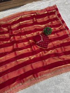 นำเสนอพื้นที่ผ้าไหมที่สวยที่สุดด้วยคอลเลกชันงาน jarkhan Saree - Product Image 1