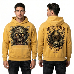Sudadera con Capucha Desgastada para Hombre, Estilo Urbano, con Gráfico de Máscara de Carnaval de Venecia, Sudadera Blanca Extra Grande Personalizada, Ropa Hip Hop - Product Image 5