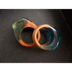 Contemporary Luxury Resin <b>Wood</b> <b>Napkin</b> <b>Rings</b> Fashionable Finger Design - Product Image 1