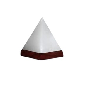 Lampe en sel de l'Himalaya triangulaire polie en forme de pyramide, décoration d'intérieur, lumière naturelle en cristal - Product Image 1