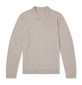 Men's 100% Cotton Knitted Pullover <b>Sweater</b> Regular Sleeve <b>Polo</b> Collar Solid Color Breathable Autumn Wear Custom - Product Image 4