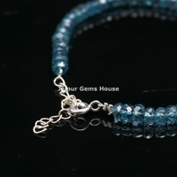 Nouveau bracelet tendance en topaze blanche, topaze bleue de Londres, forme ronde facettée, 4-5 mm, pour bijoux à la mode, matériau en pierre