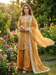 BLOSSOM FABRIC Salwar Kameez para Mujer, Moderno, para Fiesta o Boda, Completamente Cosido, Listo para Usar, con Bordado Intenso, de Secado Rápido, en Tela Chinon - Product Image 3
