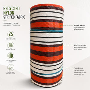 Recycled 100% Nylon Woven Striped Tarpaulin Fabric Roll for Bags Upholstery Outdoor Furniture Textile Material Custom Design - Product Image 6