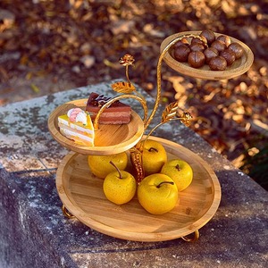 <b>Wooden</b> & metal fruit and snacks <b>basket</b> keeps your kitchen organized adding a clean, modern touch to your countertop - Product Image 5