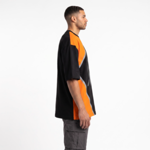 เสื้อยืดเทคแวร์โอเวอร์ไซส์แบบหนาพิเศษ 240GSM สำหรับผู้ชาย ผ้าฝ้ายแบบต่อแผง สไตล์สตรีทแวร์ พร้อมรายละเอียดสะท้อนแสง Mafra Apparels - Product Image 3
