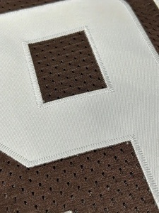 <b>Women</b> Brown American Football Jersey V-Neck Short Sleeve <b>Mesh</b> 100% Polyester Tackle Twill Print Number 95 Breathable Quick Dry - Product Image 4