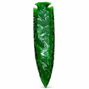 Figura Decorativa de Obsidiana Verde de 6 Pulgadas con Punta de Flecha Tallada, Feng Shui, para Decoración del Hogar, Cristal Coleccionable con Relieve Tallado - Product Image 1