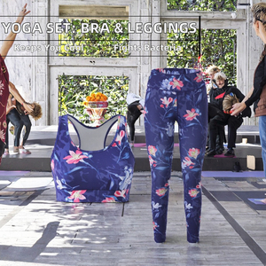 Conjunto de Yoga de Alta Calidad, Transpirable y Antibacterial, 2 Piezas, Ropa Deportiva para Mujer, Bra Deportivo y Leggings con Cintura Elástica Delantera - Product Image 2
