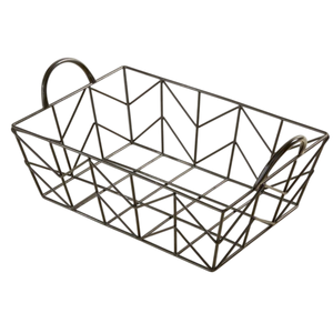 Panier de rangement en fil métallique blanc, forme rectangulaire, design suspendu, style simple, conteneur d'organisation multi-usages, décoration d'hôtel - Product Image 5
