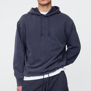 washed men's hoodies organic cotton hoodie for men Long sleeve sweatshirt with hooded custom mens Pullover hoodie - Product Image 2