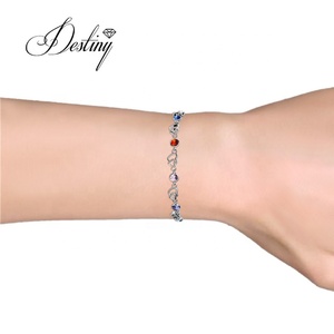 <span class=keywords><strong>Pulsera</strong></span> de cadena de corazón de plata 925 Daisini adornada con cristales de <span class=keywords><strong>Swarovski</strong></span> para mujer <span class=keywords><strong>pulsera</strong></span> chapada en oro de 18 quilates - Product Image 5