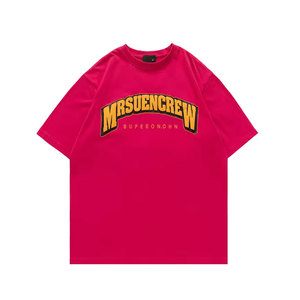 Camiseta Básica de Diseño Oversize con Cuello Redondo y Manga Corta, con Estampado de Letras en Relieve en la Espalda, Estilo Urbano, para Hombre, de Algodón con Estampado Puff - Product Image 2
