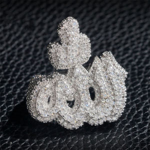 Anillo de Moissanita con Diseño de Bolsa de Dinero y Símbolo de Dólar, Chapado, Joyería para Fiesta y Boda - Product Image 4