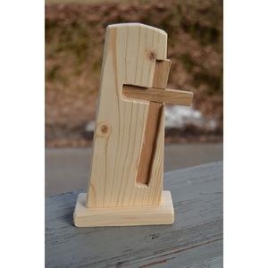 Croix en bois naturel pour la prière et la pratique de la foi, à afficher sur le mur ou la table, plaque en bois artisanale - Product Image 3