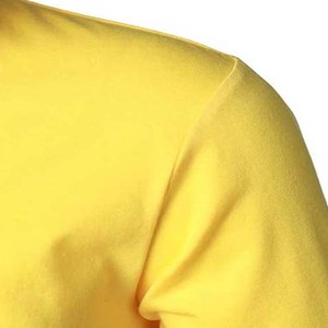 Polo à manches courtes jaune pour homme, couleur unie, décontracté, tricoté, boutonné devant, coupe classique, anti-plis - Product Image 6
