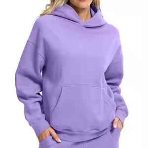 Sudadera con Capucha Oversize Personalizada para Mujer, Estampada, Estilo Urbano, Primavera, Poliéster y Algodón, Sublimación, Diseño Sólido - Product Image 3