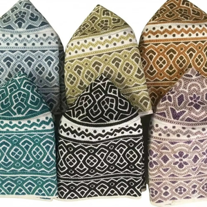 Chapeaux Kufi Omani Noirs Gris Blancs Brodés, Bonnets de Prière Musulmans, Vente en Gros de Topis Islamiques - Product Image 5