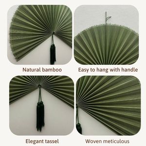 Éventail décoratif en bambou naturel, fait main, à suspendre au mur, décoration écologique pour la maison, l'hôtel, la station balnéaire - Product Image 4