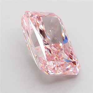 เพชรแฟนซีสีชมพูทรงเรเดียนท์ 3.02 กะรัต ผลิตในห้องปฏิบัติการ ด้วยวิธี HPHT CVD สำหรับทำเครื่องประดับ เช่น แหวน ต่างหู จี้ - Product Image 2