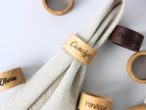 Personalized Rustic Wooden Napkin <b>Rings</b> with Custom <b>Name</b> Engraving-Eco-Friendly Durable Party Table Decor - Product Image 6