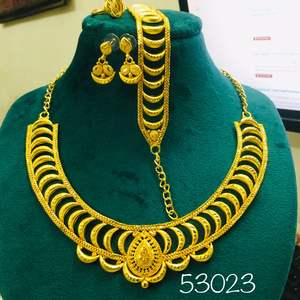 Elegante Juego de Collar y Pendientes con Diseño de Hoja, Chapado en Oro y Zirconia, para Boda, Modelo 53017 - Product Image 5