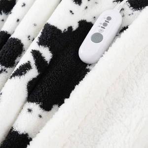 Plaid chauffant électrique OEM/ODM 60*80 motif vache, <span class=keywords><strong>4</strong></span> niveaux de chaleur, arrêt automatique <span class=keywords><strong>4</strong></span> heures, en polaire douce et flanelle, lavable - Product Image 2