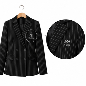 Blazer formel à double tonalité avec broderie de logo personnalisé, vêtement grec et insignes maçonniques du patrimoine des Sororités Delta Sigma - Product Image 1