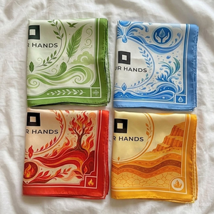 TUYET DUNG Foulard carré de luxe vintage 100% soie satinée fabriqué au Vietnam, imprimé sur mesure, unisexe, cadeau de mode, vente en gros - Product Image 1