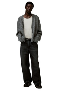 กางเกงยีนส์ทรงแบ็กกี้เข้ารูปผ้าฝ้าย100% สำหรับผู้ชายกางเกงผ้าเดนิมสีดำแบบโค้งมนดีไซน์ใหม่ - Product Image 6