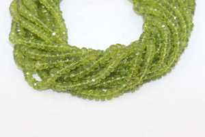 Cuentas Redondas Facetadas de Peridoto Natural de 6-7 mm, Piedra de Nacimiento de Agosto, Hilo de 13 Pulgadas para la Elaboración de Joyas, Uso en Bodas, Tienda de Gemas Indias - Product Image 2