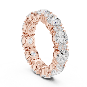 Anillo de Eternidad con Diamantes de Corte Redondo en Oro Rosa para Mujer, Joyería de Lujo para Bodas y Aniversarios - Product Image 1