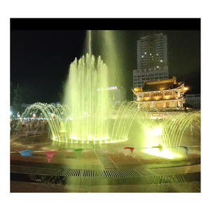 Fuente de Agua Decorativa Moderna de Acero Inoxidable con Música y Baile de Agua, Elegante Elemento para Jardín Exterior en Terreno Seco - Product Image 1