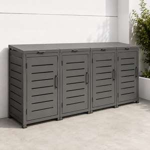OEM/ODM Simple Metal Wall-Mounted <b>Collapsible</b> Portable Decorative Outdoor Dust <b>Bin</b> Cover Water Resistant Garden Use EDPTBC000 - Product Image 1