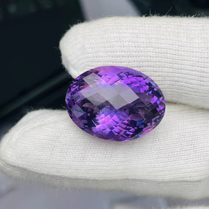 Ametista natural de corte ovalado, 24.82 quilates, piedra preciosa de gran tamaño, calidad AAA, con brillo, buen color, corte y pulido perfectos a precio económico. - Product Image 1
