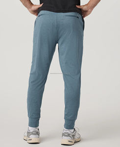 Pantalón para correr de cintura media para hombre de alta calidad, ligero, Spandex, poliéster, a prueba de agua, cremallera lateral, patrón sólido, impresión Digital plana - Product Image 2