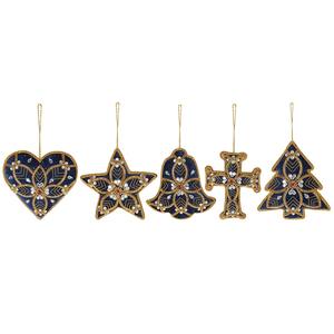Porte-clés orné de Zari bleu |   Décoration suspendue brodée à la main pour le Ramadan et l'Aïd, décoration en soie perlée pour cadeau d'Aïd et décoration intérieure - Product Image 3