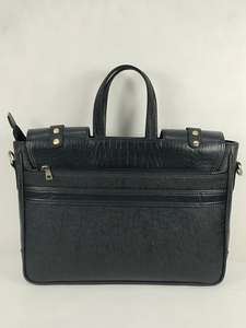 Sac porte-documents pour ordinateur portable en cuir PU motif crocodile de qualité supérieure avec poche à rabat avant, deux poignées de transport et bandoulière réglable - Product Image 4