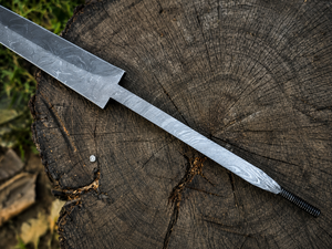 Espada vikinga de acero de Damasco forjada a mano, hoja en bruto de 38 pulgadas de longitud total – Espada de espiga completa, ideal para fabricantes de espadas - Product Image 4