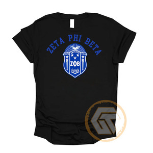 Camiseta Casual de Manga Corta con Cuello Redondo, 100% Algodón Transpirable, Bordado Personalizado Zeta Phi Beta, Ropa de Sororidad para Mujer, Venta al Por Mayor - Product Image 1