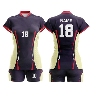 Women <b>Volleyball</b> Team Uniform <b>Set</b> Quick Dry Breathable Jersey Short Sleeve Sports Kit Custom Name Number Print - Product Image 4