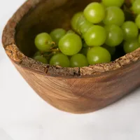 Bol en bois d'acacia naturel fait à la main avec un design moderne et luxueux, écologique et compatible lave-vaisselle, pour servir des aliments et des collations