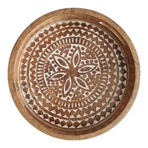 Bandeja de madera de Mango sólido hecho a mano para servir, de alta calidad, para mesa de centro, hoteles y restaurantes, uso a bajo precio - Product Image 5