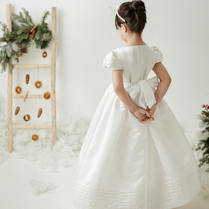 เสื้อผ้าเด็กชุดคริสต์มาสชุดราตรีเด็กผู้หญิงชุดเดรสสีขาวปักลายดอกไม้สำหรับงานปาร์ตี้ในโอกาสต่างๆ - Product Image 3