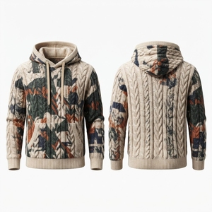Pull à capuche en tricot pour femme, col châle élégant, ourlet asymétrique, décontracté - Product Image 5