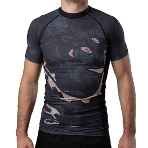 Wholesale <b>Custom</b> Sublimated Printed High Quality <b>Compression</b> Rash Guard <b>Shirts</b> 100% Polyester Quick Dry Anti UV 300g Sports Wear - Product Image 1