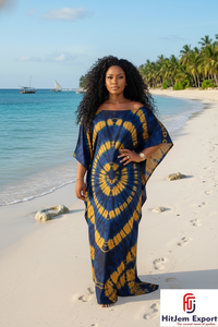 Printed Women Beach <b>Kaftan</b> Dress Loose Fit <b>Summer</b> Style Silk Cotton Rayon Polyester Bulk Manufacturing Supply - Product Image 3