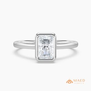 แหวนหมั้นหรูหราประดับมอสซาไนต์ทรงเหลี่ยมมรกตเงินแท้ 925 จาก Maed Jewels ของขวัญสำหรับผู้หญิงจากสหรัฐอเมริกา - Product Image 1