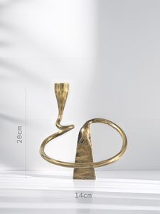 Luxury Gold Metal Candle <b>Holder</b> with Candle Modern Decorative Centerpiece for Home Decor Gifting - Product Image 4